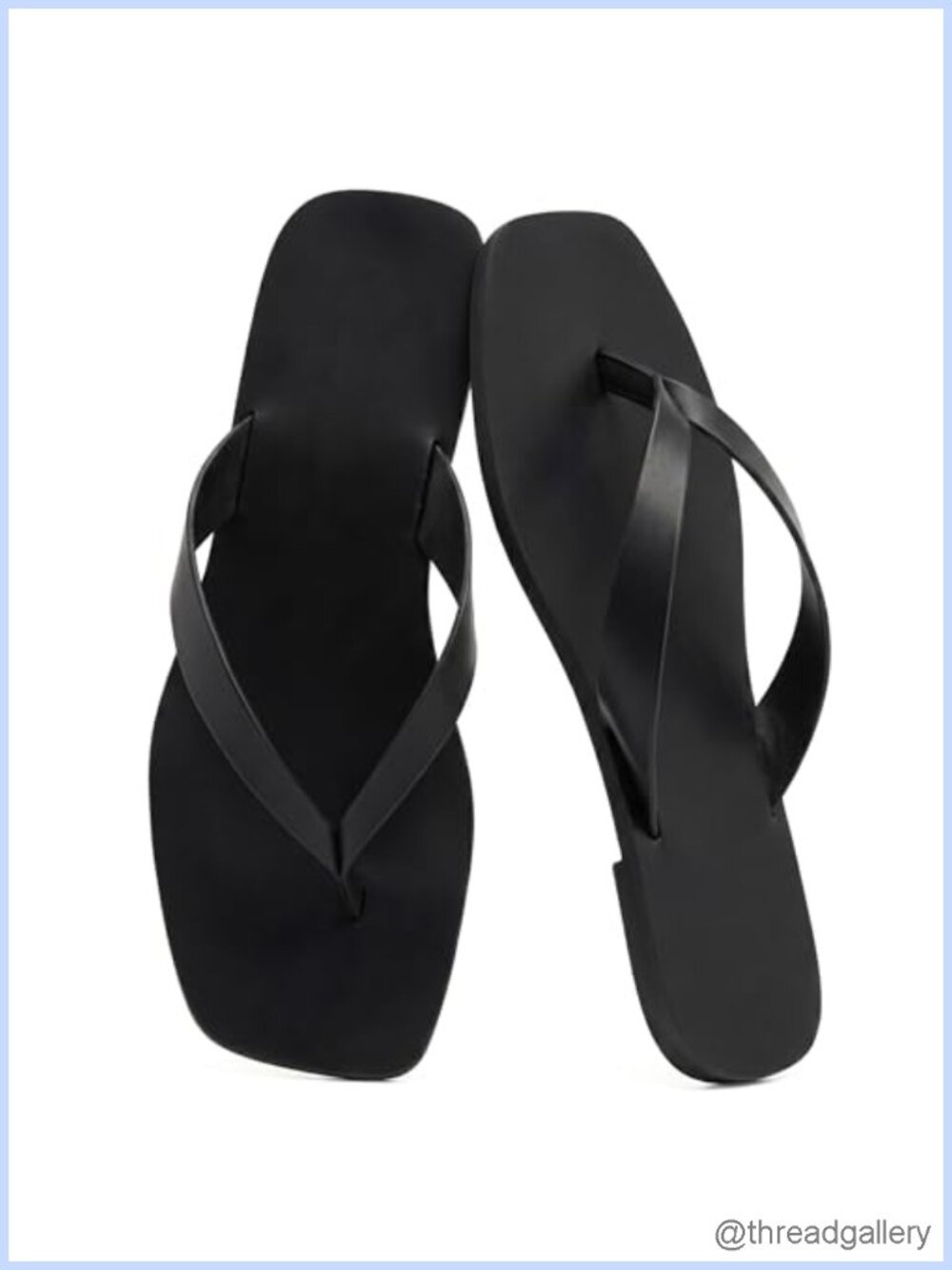 Square Toe Slip On Thong Flip Flop Sandals Lightweight Casual Beach